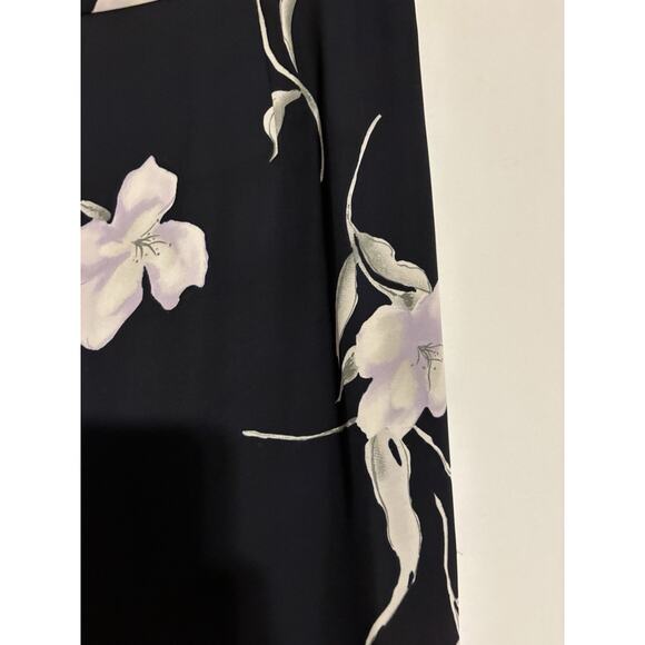 Ann Taylor LOFT Skirt 8 Maxi Long Silk Blue Floral - Picture 7 of 9